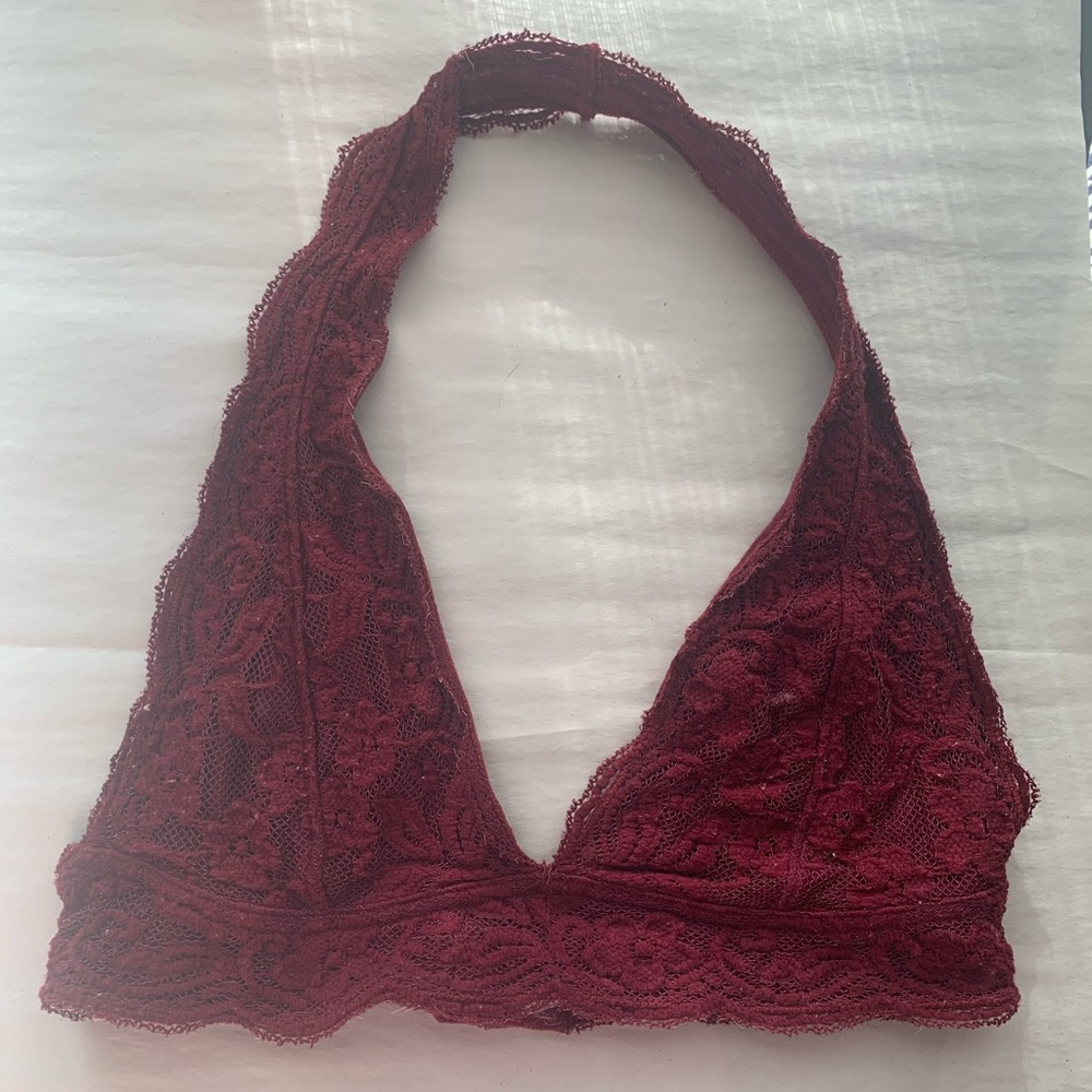 Burgundy Lace Halter Bralette Out From Under